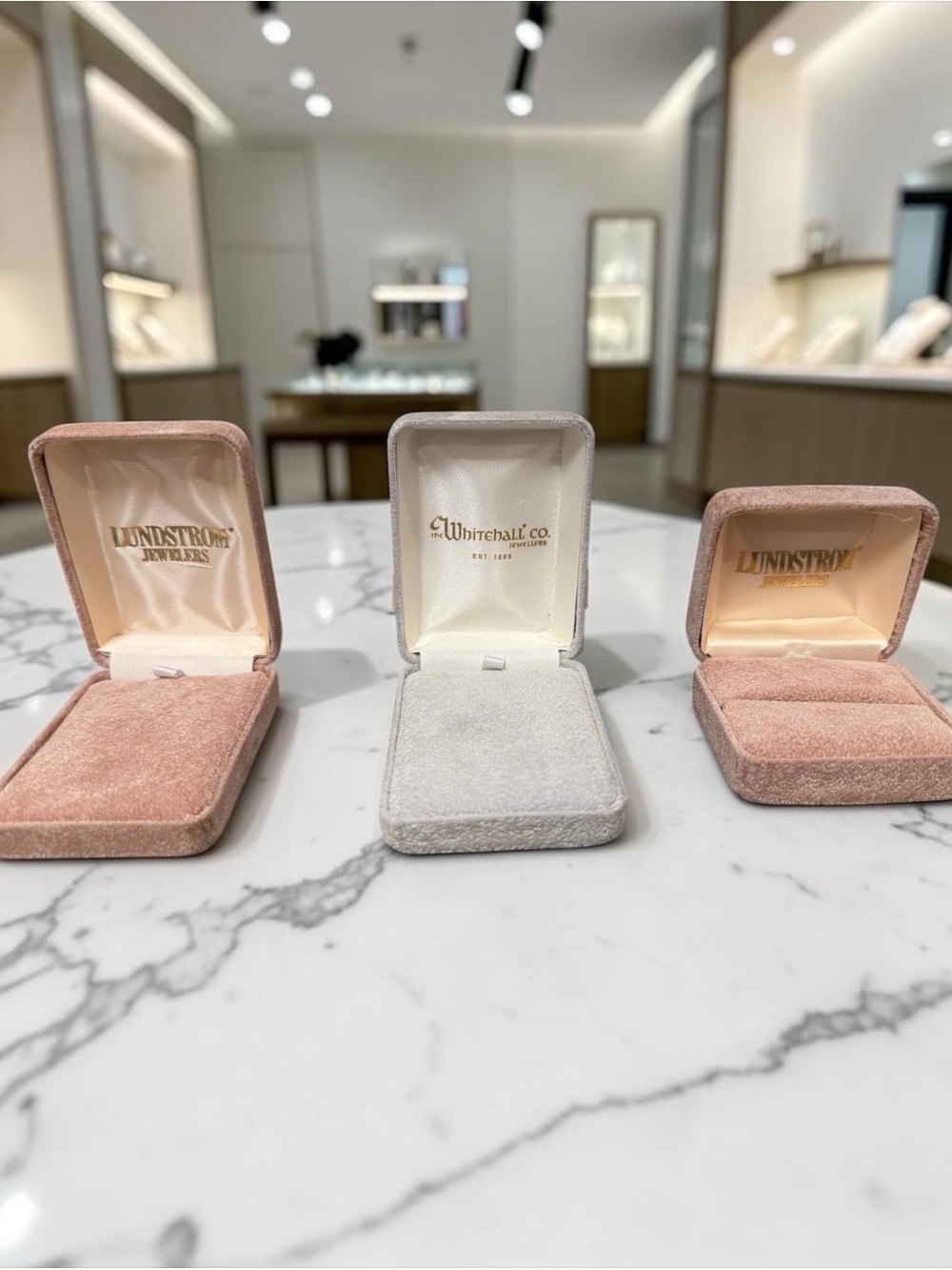Set of 3 Vintage Velvet Jewelry Boxes - Pink & Gray NEW WITH BOX